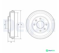 DELPHI BRAKE DRUM BF598 FOR KIA