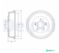 DELPHI BRAKE DRUM BF599 FOR HYUNDAI