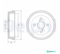 DELPHI BRAKE DRUM BF605 FOR TOYOTA