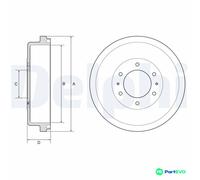 Rear Brake Drum Delphi BF635 Fits Nissan Terrano Terrano II Van Braking System