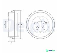DELPHI BRAKE DRUM BF636 FOR NISSAN