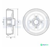 DELPHI BRAKE DRUM BFR496 FOR RENAULT
