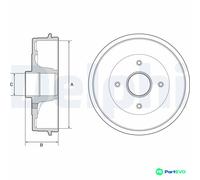 DELPHI BRAKE DRUM BFR538 FOR RENAULT