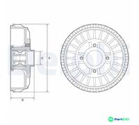DELPHI BRAKE DRUM BFR621 FOR MERCEDES-BENZ RENAULT DACIA