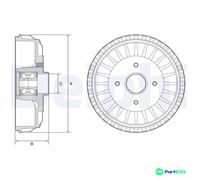 DELPHI BRAKE DRUM BFR768 FOR RENAULT DACIA