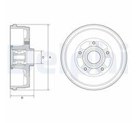 Delphi Brake Drum Rear + Abs Sensor Ring Fits Renault Express 1.5 Blue dCi 95