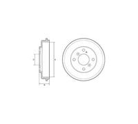 DELPHI Brake Drum Rear No ABS Sensor Ring No Wheel Bearing For Ford Fiesta