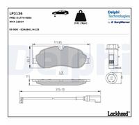 DELPHI Brake Pads Front With Anti-Squeak Plate With Accessories For Ford Transit