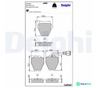 DELPHI DISC BRAKE BRAKE PAD SET LP1633 FOR AUDI
