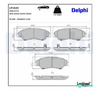 DELPHI DISC BRAKE BRAKE PAD SET LP1634 FOR KIA