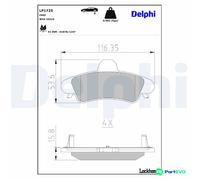 DELPHI DISC BRAKE BRAKE PAD SET LP1725 FOR FORD