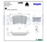 DELPHI DISC BRAKE BRAKE PAD SET LP1747LC