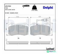 DELPHI DISC BRAKE BRAKE PAD SET LP1753 FOR SEAT