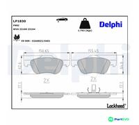 DELPHI DISC BRAKE BRAKE PAD SET LP1830 FOR NISSAN