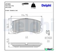 DELPHI DISC BRAKE BRAKE PAD SET LP1901 FOR MITSUBISHI