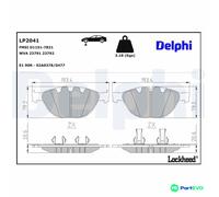 DELPHI DISC BRAKE BRAKE PAD SET LP2041 FOR BMW JAGUAR
