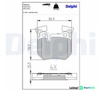 DELPHI DISC BRAKE BRAKE PAD SET LP2121 FOR BMW