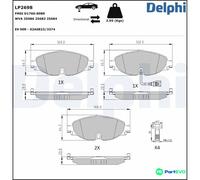 DELPHI DISC BRAKE BRAKE PAD SET LP2698 FOR AUDI SEAT SKODA VW