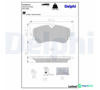 DELPHI LP3367LC Brake pad set