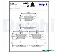 DELPHI DISC BRAKE BRAKE PAD SET LP3600 FOR FORD