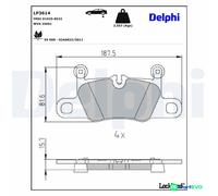 DELPHI DISC BRAKE BRAKE PAD SET LP3614 FOR PORSCHE