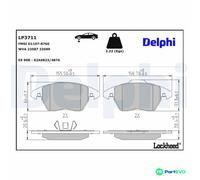 DELPHI DISC BRAKE BRAKE PAD SET LP3711 FOR VW