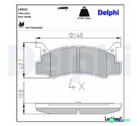 DELPHI DISC BRAKE BRAKE PAD SET LP521 FOR MAZDA