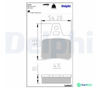 DELPHI DISC BRAKE BRAKE PAD SET LP655 FOR CITROËN