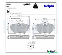 DELPHI DISC BRAKE BRAKE PAD SET LP862 FOR RENAULT