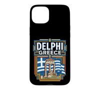 Delphi Greece Flag Ancient Ruins Vintage Travel Graphic Case for iPhone 15 Plus