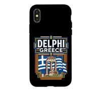 Delphi Greece Flag Ancient Ruins Vintage Travel Graphic Case for iPhone X/XS