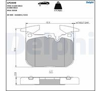 DELPHI LP2449 Brake Pad Set Front Fits BMW 2 Series 220d xDrive M2 M240i