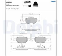 DELPHI LP3739 Brake Pad Set, disc parking brake for TOYOTA