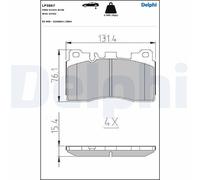 DELPHI LP3867 Brake Pad Set, disc brake for MERCEDES-BENZ