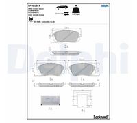 DELPHI LP5013EV Brake Pad Set, disc parking brake