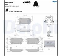 Delphi LP5038EV Brake Pads Set Rear With Anti-Squeak Plate Fits Renault Zoe