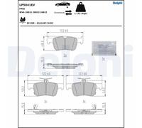 Delphi LP5041EV Brake Pads Set Rear With Anti-Squeak Plate Fits Honda E