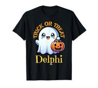 Delphi Personalized Name Cute Ghost Halloween T-Shirt