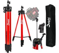 Delphi Tripod for Cross Line Laser, Height Adjustable up to 150 cm, 5/8 Inch Thread, Aluminium Tripod with Integrated Level and Carry Bag, Robust and Stable with Tilt Adapter