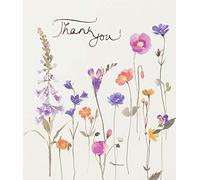 Delphine Beautiful Artistic Thank You Card (PL-ODH003) - Wild Flower Meadow with a Sophisticated Foil Finish - Greeting Card for Any Recipient From the Lovely Range