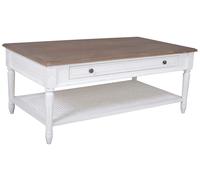 Delphine Coffee Table - 1 Drawer - Off-White Painted - French Style