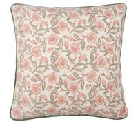 Delphine Square Floral Piped Polyester Filled Cushion Paoletti Pale Pink 50cm x 50cm