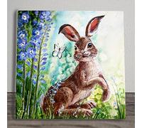 Delphinium Hare Ceramic Picture Tile Artwork By Judith Yates Hanging Wall Art Home Décor