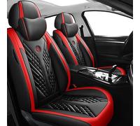 DELPOS Car Seat Covers Universal Full Set Accessories for VW Golf Variant R R-Line Wagon Car Accessories, Black Red
