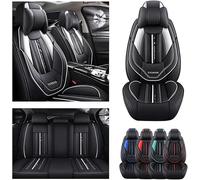 DELPOS Car Seat Covers Universal Set for Seat Ateca 2016-2019/Tarraco 2020/Arona 2017-2020/Alhambra Car Accessories, Black and White