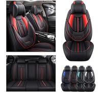 DELPOS Car Seat Covers Universal Set for VW Golf ID3 ID4 ID5 ID7 Polo Arteon Passat Car Accessories Black Red