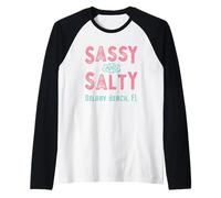 Delray Beach Florida Sassy and Salty Raglan Baseball Tee