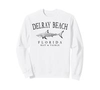 Delray Beach Florida Shark Vintage Fishing Black Art Sweatshirt