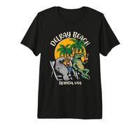 Delray Beach Florida USA Funny Manatee Alligator Design Premium T-Shirt