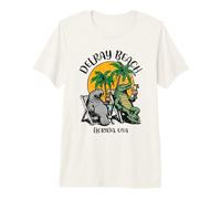 Delray Beach Florida USA Funny Manatee Alligator Design Premium T-Shirt